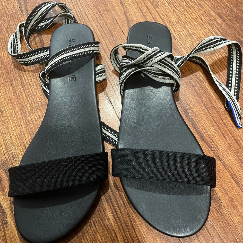 Rothy’s Cosmos Wrap Sandals (Black)